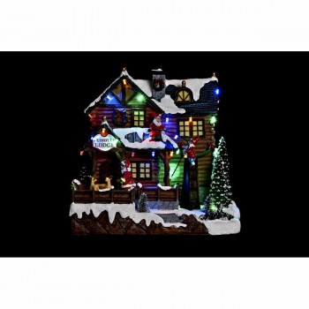 Миниатюрный дом DKD Home Decor Разноцветный музыкальный 25,5 x 21 x 25 cm движения LED Свет