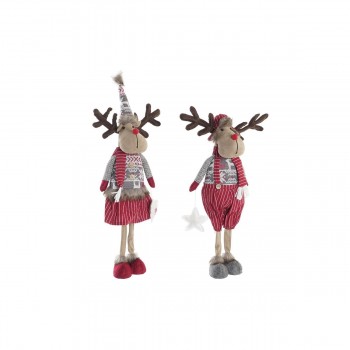 Декоративная фигура DKD Home Decor Рождество Северный олень полиэстер (20 x 10 x 58 cm) (2 штук)