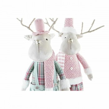 Новогоднее украшение DKD Home Decor Северный олень полиэстер (20 x 17 x 60 cm) (2 штук)