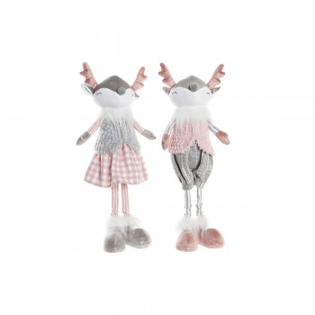 Декоративная фигура DKD Home Decor Рождество Животное полиэстер Oленем (15 x 11 x 49 cm) (2 штук)