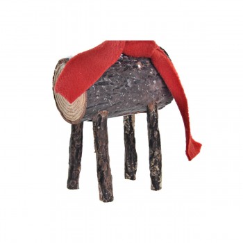 Декоративная фигура DKD Home Decor Рождество Пурпурин Северный олень Ббереза (10 x 9 x 23 cm) (2 штук)