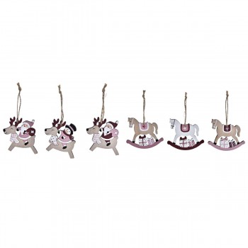 Набор новогодних елок DKD Home Decor Деревянный MDF (21 x 8,2 x 1,5 cm) (8 cm) (2 штук)