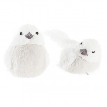 Новогоднее украшение DKD Home Decor Поролон Птица Перо (10 x 6 x 8 cm) (2 штук)