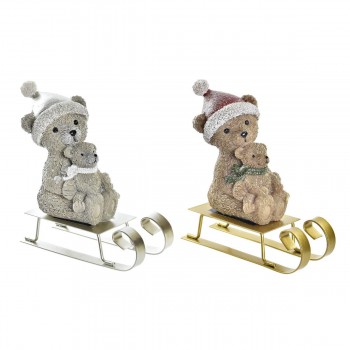 Новогоднее украшение DKD Home Decor Смола Медведь (10 x 4 x 9,5 cm) (2 штук)