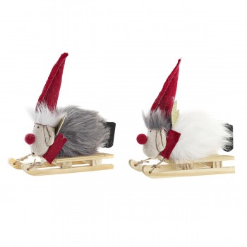 Новогоднее украшение DKD Home Decor полиэстер Северный олень (15 x 5,5 x 16,5 cm) (2 штук)