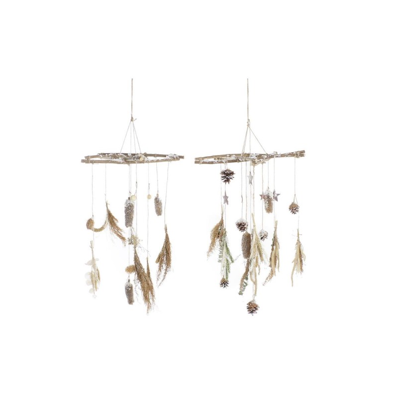 Новогоднее украшение DKD Home Decor Деревянный (2 штук) (41 x 41 x 40 cm)