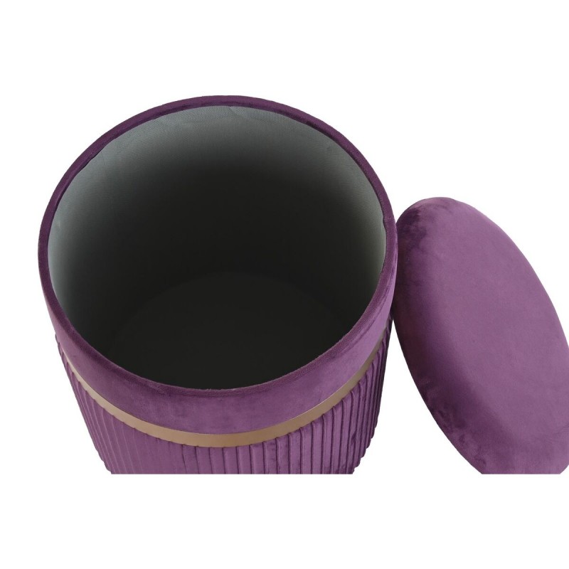 подставка для ног DKD Home Decor полиэстер MDF Бордовый (39 x 39 x 49 cm)