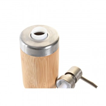 Набор для ванной DKD Home Decor Серебристый Натуральный Бамбук полипропилен 7 x 7 x 17 cm (2 штук)