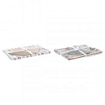 Скатерть и салфетки DKD Home Decor 9 Предметы 2 штук 150 x 250 x 0,5 cm Серый Небесный синий