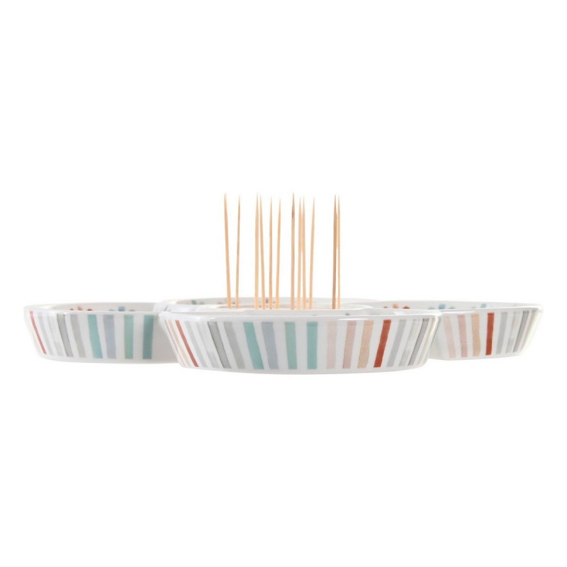 поднос для закусок DKD Home Decor Разноцветный 22 x 22 x 3 cm Керамика