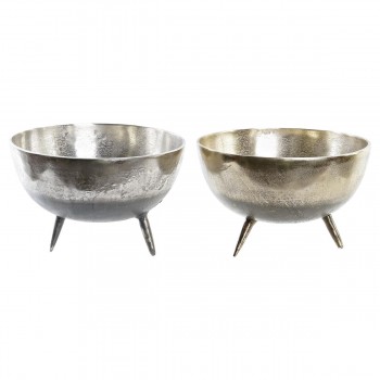 Декор для центра стола DKD Home Decor Позолоченный Серебристый Алюминий 31 x 31 x 19,5 cm (2 штук)