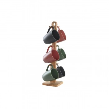 Набор из 4 кружек Mug DKD Home Decor Зеленый Розовый Натуральный Темно-серый Керамика 160 ml 17 x 12 x 39 cm