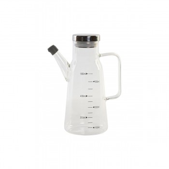 Масленка DKD Home Decor 15 x 9 x 19,6 cm Серебристый Нержавеющая сталь 550 ml Боросиликатное стекло