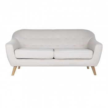 Диван DKD Home Decor Натуральный полиэстер древесина каучукового дерева Кремовый (172 x 82 x 82 cm)