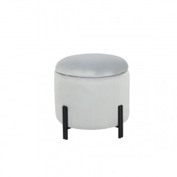 подставка для ног DKD Home Decor Серый Металл полиэстер (42 x 42 x 42 cm)