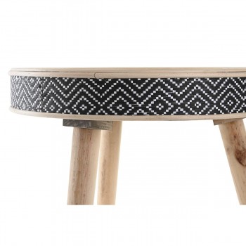 Поднос DKD Home Decor Чёрный Натуральный Деревянный 41 x 41 x 50 cm