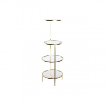 Полки DKD Home Decor 32,5 x 30 x 86 cm Стеклянный Позолоченный Металл