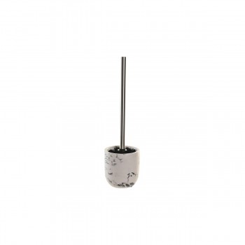 Щетка для унитаза DKD Home Decor Чёрный Цемент Белый 10 x 10 x 36 cm