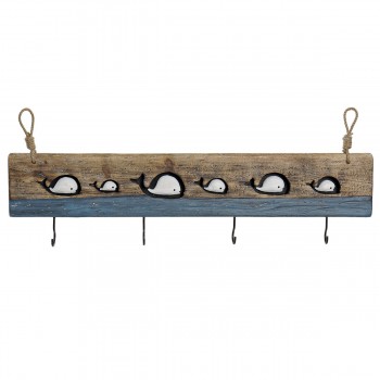 Настенная вешалка DKD Home Decor Отделка состаренная Металл Деревянный (85 x 4 x 33 cm)