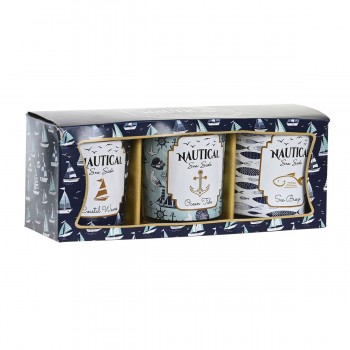 Вуаль DKD Home Decor Синий воск Стеклянный 17 x 5 x 6 cm (3 штук)