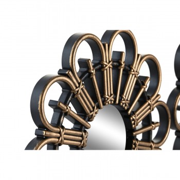 Набор зеркал DKD Home Decor Scandi Стеклянный Чёрный Позолоченный полипропилен (25 x 2 x 25 cm) (2 штук)