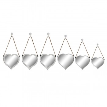 Набор зеркал DKD Home Decor Scandi Стеклянный Белый полипропилен (26 x 3 x 26 cm) (2 штук)