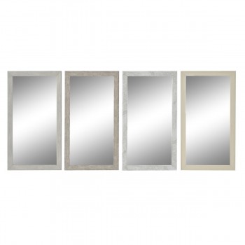 Настенное зеркало DKD Home Decor Белый Бежевый Темно-серый 36 x 2 x 66 cm (4 штук)