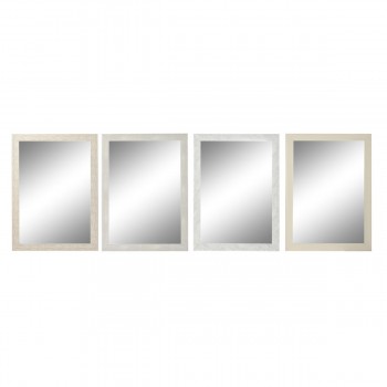 Настенное зеркало DKD Home Decor Слоновая кость 70 x 2 x 97 cm (4 штук)