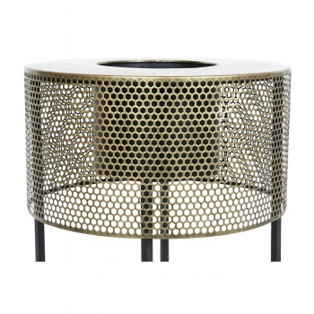Набор кашпо DKD Home Decor 33 x 33 x 67 cm Чёрный Позолоченный Металл Loft