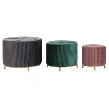 подставка для ног DKD Home Decor Велюр 60 x 60 x 45 cm Деревянный MDF