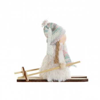 Новогоднее украшение DKD Home Decor Белый Серый Волшебница 12 x 8 x 10 cm (3 штук)