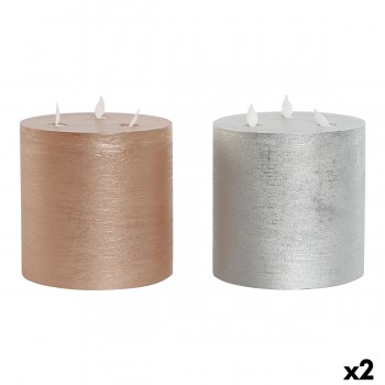 Вуаль LED DKD Home Decor Позолоченный Серебристый 15 x 15 x 15 cm (AA) (2 штук)