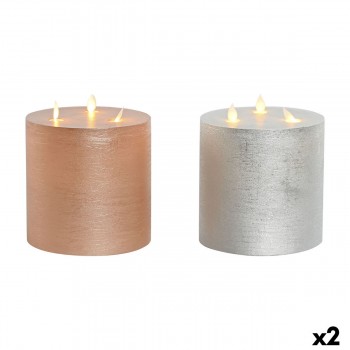 Вуаль LED DKD Home Decor Позолоченный Серебристый 15 x 15 x 15 cm (AA) (2 штук)