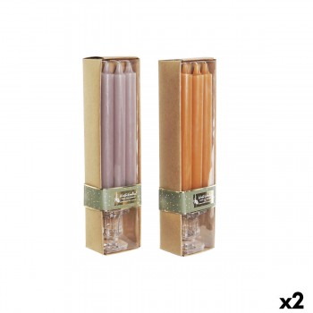Набор свечей DKD Home Decor Серый Оранжевый 2 x 2 x 20 cm 4 Предметы (2 штук)