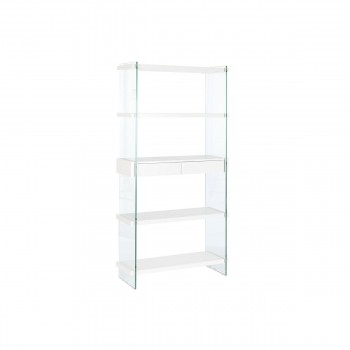 Полка DKD Home Decor Белый Прозрачный Стеклянный Деревянный MDF 90 x 35 x 180 cm (1)