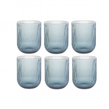 Набор стаканов DKD Home Decor Синий Стеклянный 240 ml (6 штук)