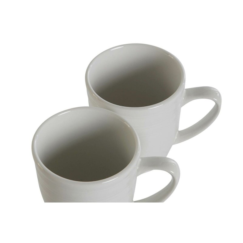 Набор из 4 кружек Mug DKD Home Decor Белый Фарфор 330 ml 12 x 10 x 9 cm
