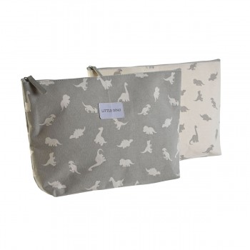 Дорожный несессер DKD Home Decor Белый Серый Хлопок 33 x 8 x 21 cm (2 штук)