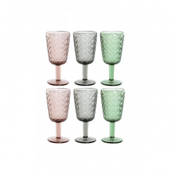 Набор рюмок Home ESPRIT Чёрный Красный Зеленый Стеклянный 285 ml (6 штук)