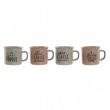Набор из 4 кружек Mug Home ESPRIT Синий Розовый Керамика 285 ml 9 x 7 x 8 cm