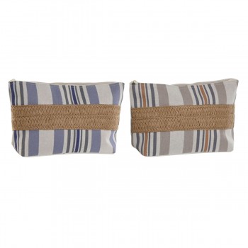 Дорожный несессер Home ESPRIT Бежевый Лиловый 25 x 7 x 15 cm (2 штук)