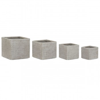 Набор кашпо Home ESPRIT Бежевый Стекловолокно магний 44,5 x 44,5 x 42,5 cm (4 штук)