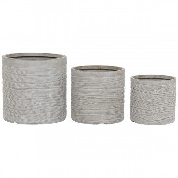 Набор кашпо Home ESPRIT Бежевый Стекловолокно магний 44,5 x 44,5 x 44 cm (3 штук)