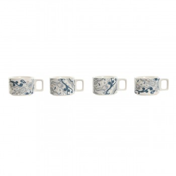 Набор из кофейных чашек Home ESPRIT Бежевый Серый Розовый Лиловый Металл Бамбук Dolomite 260 ml