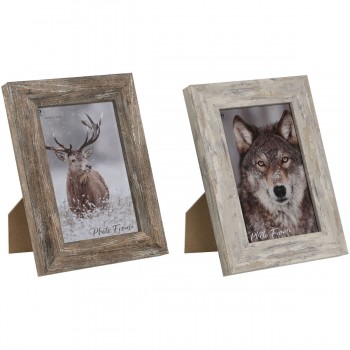 Фото рамка Home ESPRIT Белый Натуральный Стеклянный полистирол Скандинавский 14,5 x 2 x 20 cm (2 штук)