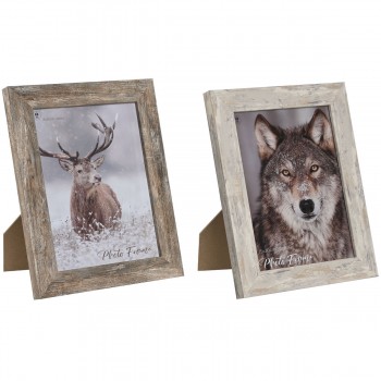 Фото рамка Home ESPRIT Белый Натуральный Стеклянный полистирол Скандинавский 19,5 x 2 x 24,5 cm (2 штук)