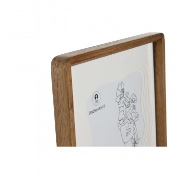 Фото рамка Home ESPRIT Белый Коричневый Стеклянный древесина акации Скандинавский 27 x 2,8 x 32 cm