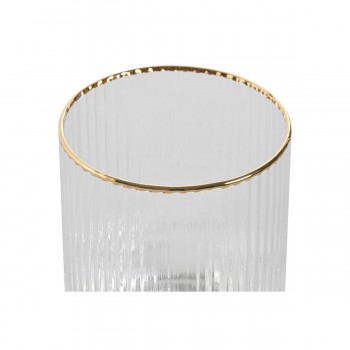 Набор стаканов Home ESPRIT Прозрачный Позолоченный Стеклянный 320 ml (6 штук)