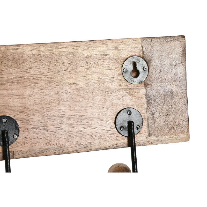 Настенная вешалка Home ESPRIT Белый Чёрный Натуральный Металл Древесина манго Будда 38 x 5 x 16 cm