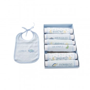 Набор нагрудников Home ESPRIT Синий Розовый Хлопок 19 x 29 x 3 cm (4 штук)